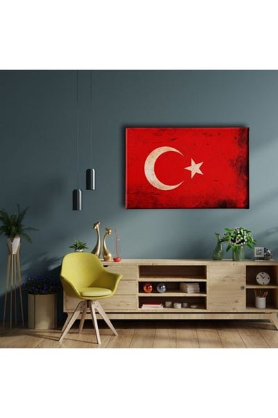 Desenlio Turkish Flag Canvas Painting