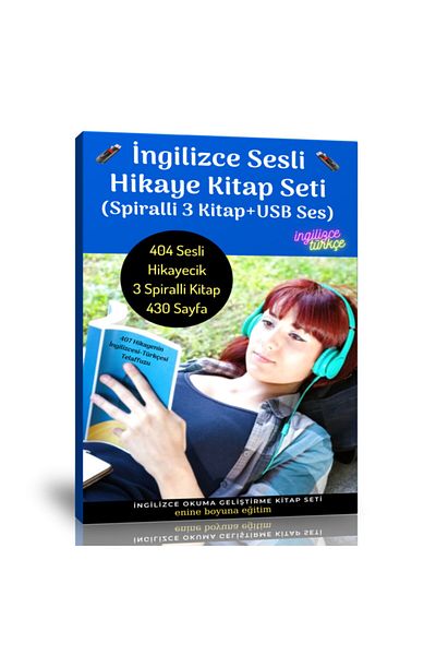 Enine Boyuna Eğitim English Voice Story Book Set (3 Spiral Books)