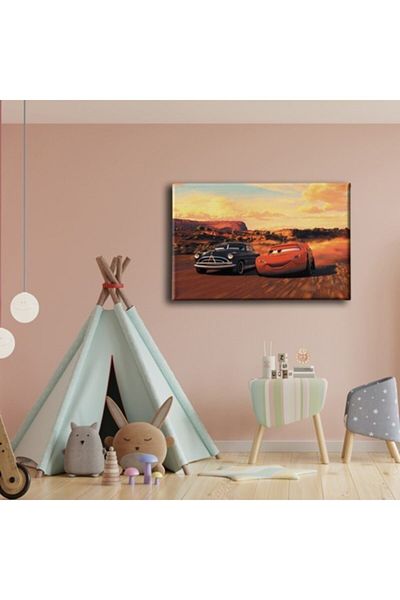 Desenlio Lightning Mcqueen-Doc Hudson Canvas Painting