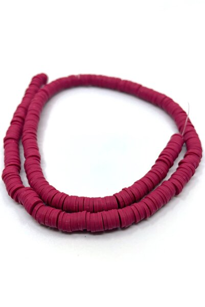 Tahtakaledeyim خرز فيمو 6 مم لون كرزي، مادة المجوهرات