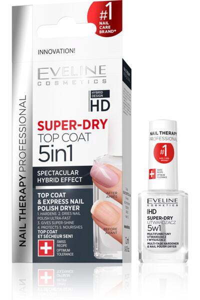 Eveline Süper Kuru Tabaka 5i1arada Top Coat & Ekspres Oje Kurutucu 12ml