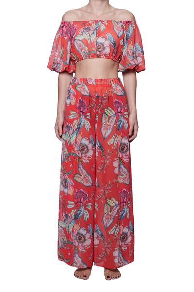 COPURS Vayu Bluz & Elja Pantalon Takım Passıflora