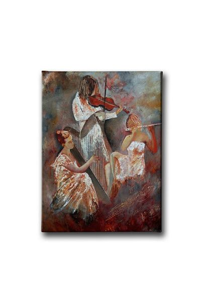 Desenlio Girl Playing Instrument Canvas Print