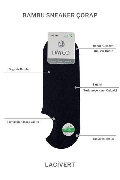 DAYCO Мъжки безшевни маратонки от бамбук, невидими спортни чорапи в тъмносини тонове