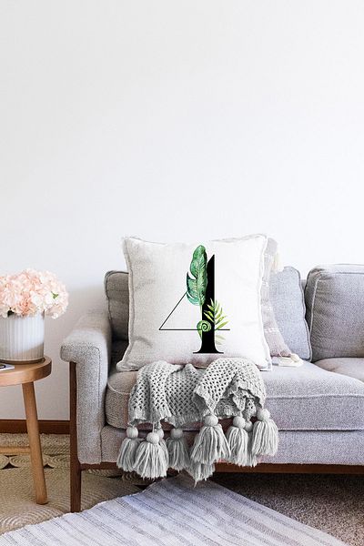 Realhomes Κάλυμμα μαξιλαριού ριχτάρι μαξιλαριού Raschel διπλής όψης με μοτίβο φύλλου λευκού δαπέδου μαύρο 4 ψηφίων