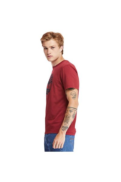 Timberland Men's Kennebec River Tree Logo T-Shirt Claret Red