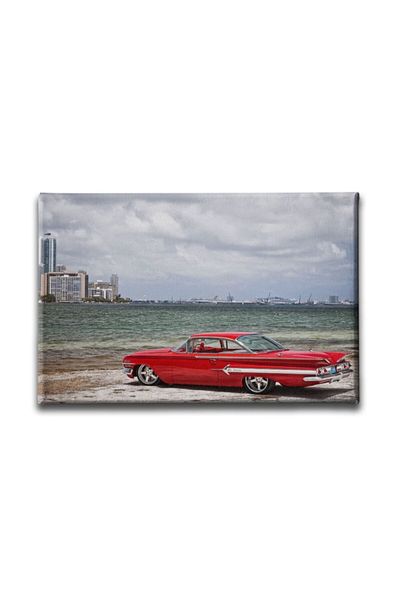 Desenlio Classic Red Car Canvas Art Print