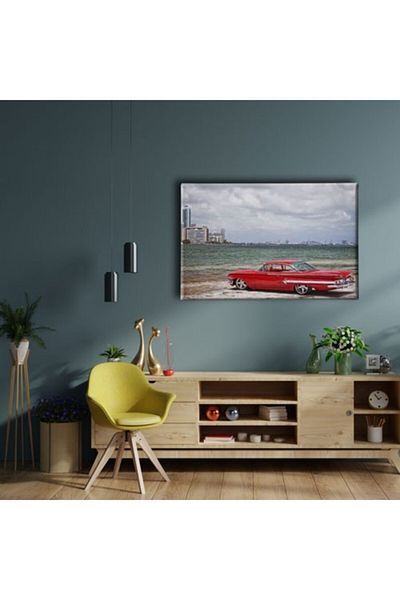 Desenlio Classic Red Car Canvas Art Print
