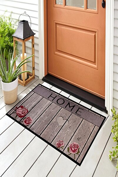 Evsebu Pienso Home Home Gri Parke Dekoratif Kapı Önü Paspası