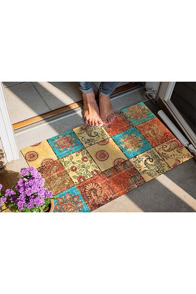 Evsebu Pienso Home Three Colors Square Decorative Door Mat