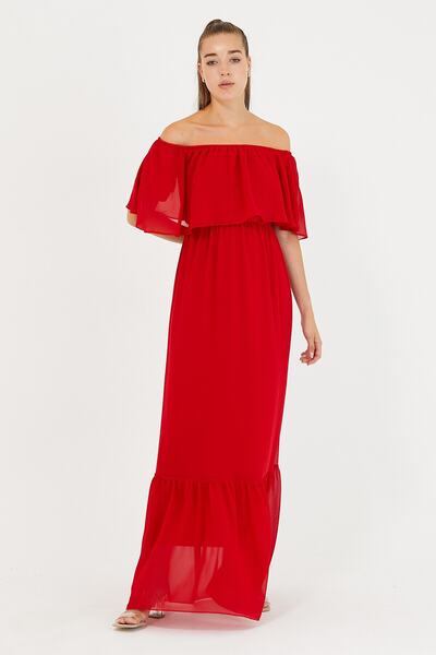 ADASTYLE Guler, Lung, Sifon, Rochie Rosie