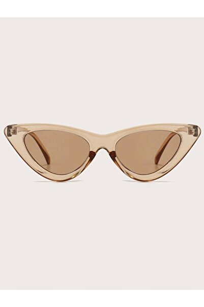 Goldmine Retro Triangle Cat Eye Uv400 Sunglasses Powder