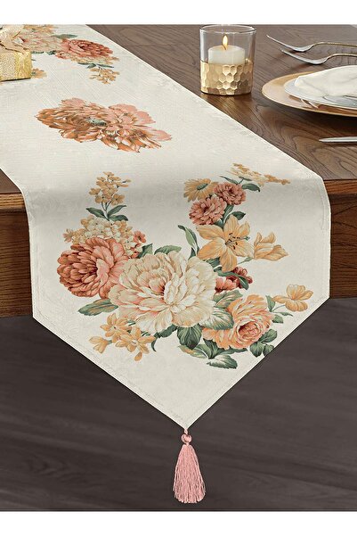 Realhomes Alergăre triunghiular modern cu smocuri, tipărit digital, design tr...