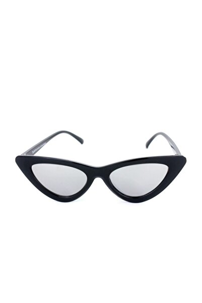 Goldmine Retro Üçgen Cat Eye Uv400 Güneş Gözlüğü Siyah Aynalı