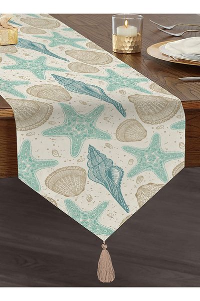 Realhomes Creaturi marine colorate Design special imprimat digital Decorativ cu smocuri din chenille