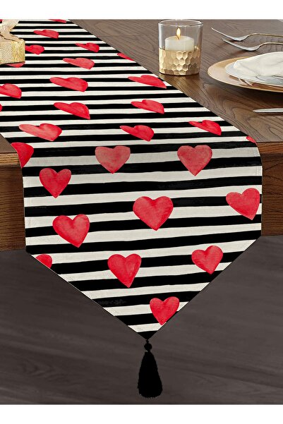 Realhomes Sevgililer Günü Özel Tasarım Dijital Baskılı Püsküllü Şönil Üçgen R...