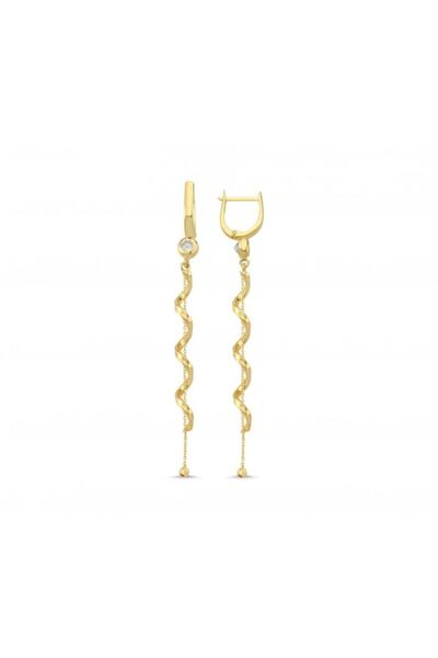 Koçak 14 Ayar Sallantılı Tektaş Altın Küpe