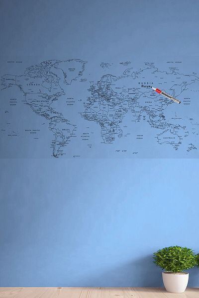 Buffer ملصق حائط لخريطة العالم (110 × 56 سم)