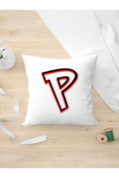 Panorama Ajans Μαξιλαροθήκη με σκιά νέον Letter P Gift Special Design για έναν φίλο