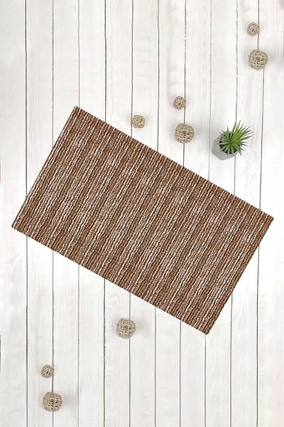 Evsebu Modern Pattern Brown White Multi-Purpose Bath Mat