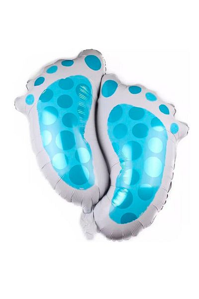 Kazanabil Baby Footprint Figured Foil Balloon Blue 76cm