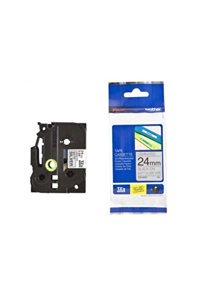 Brother P-touch 24tze-m951 Tz-tape 24mm Mat Gümüş Üzerine Siyah