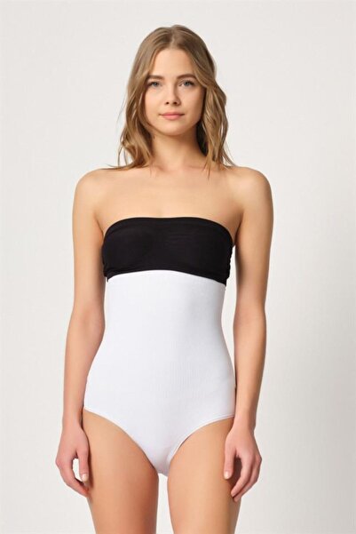 Emay Korse Жіночий білий емай з високою талією на кнопках, корсет-сліп 2080