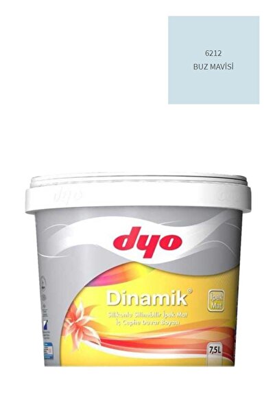 Dyo Dinamik Silikonlu Silinebilir Ipek Mat Iç Cephe Duvar Boyası 6212 Buz Mav...