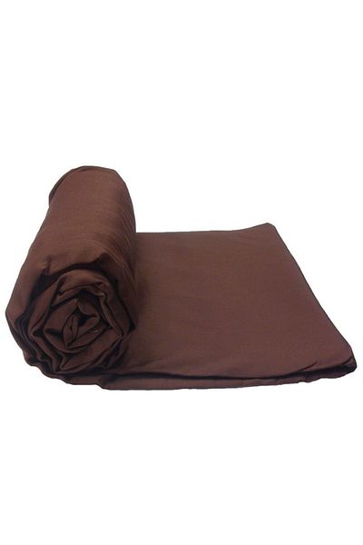 Sarev Double Cotton Satin Brown Fitted Elastic Bed Sheet 160X200 cm