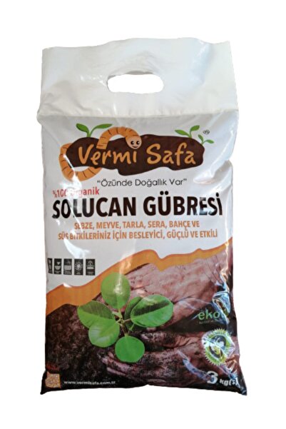 Vermisafa 3 Kg Organik Katı Solucan Gübresi + 500 Ml Sıvı Organik Bitkisel Menşeli Sıvı Gübre