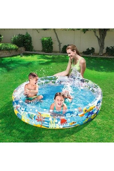 BESTWAY 51004 Çocuk Şişme Havuz 152 cm Çap Okyanus Desenli