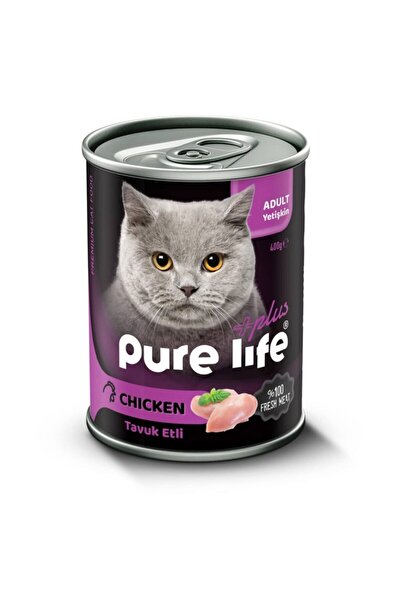 PureLife Tavuk Etli Yetişkin Kedi Konserve Mama 400gr x 12 Adet