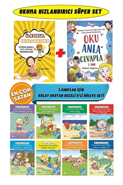 Ata Yayıncılık Hızlı Okuma+oku Anla Cevapla+rengarenk 8'li Hikaye Seti