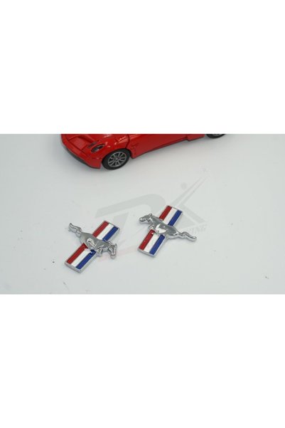 Mustang Running Horse Fender Side 3m 3D Metal Logo Emblem Set Small Size