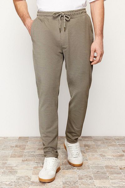 Trendyol Collection Pantaloni comozi tricotați texturați Stone Jogger Fit cu talie elastică TMNSS24PL00007