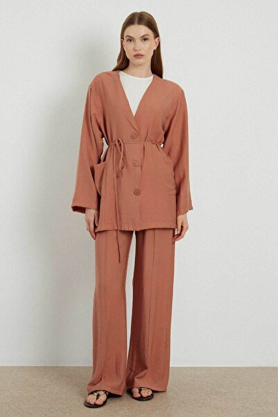 Hooopstore KiREMIT Button Detailed Trousers Set