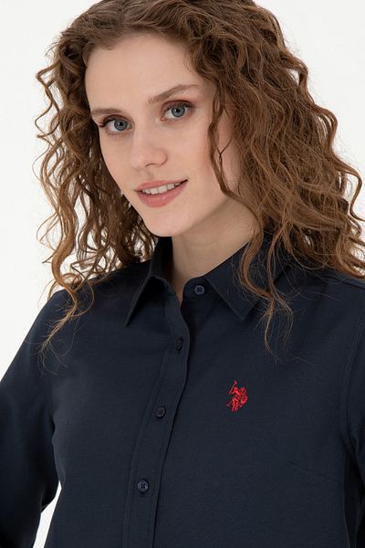 U.S. Polo Assn. Тъмносиня дамска риза с дълъг ръкав - Базов модел 50288851-VR033
