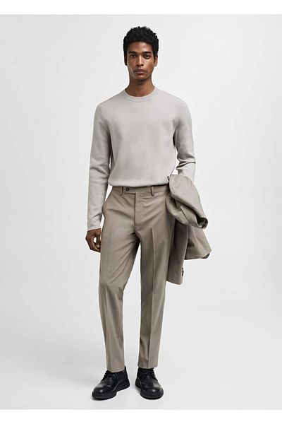MANGO Man Slim Fit Wool Trousers