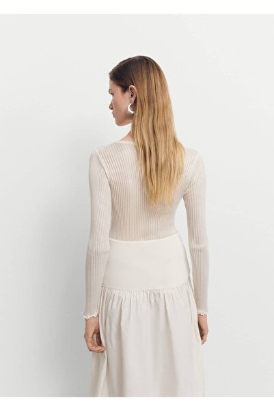 MANGO Woman Uzun kollu ipek tişört