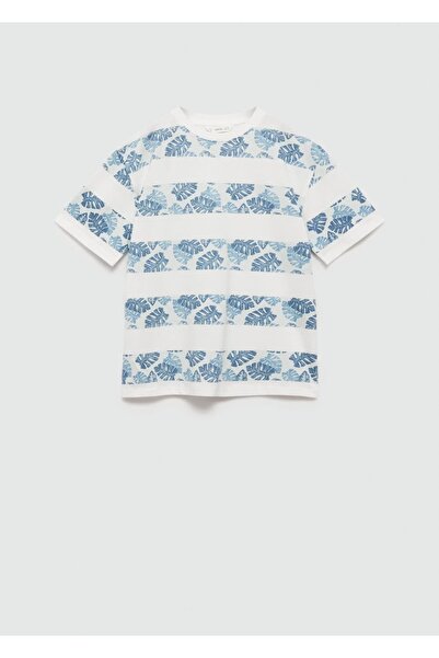 MANGO Kids Μπλουζάκι με στάμπα σε φύλλα