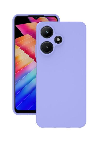 INFINIX Hot 30i Uyumlu Kılıf Kamera Korumalı Silikon Zore Biye Arka Kapak Lila