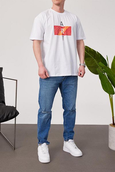 NOMARC Tricou - Alb - Supradimensionat