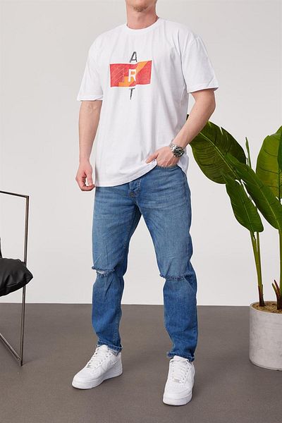 NOMARC Tricou - Alb - Supradimensionat