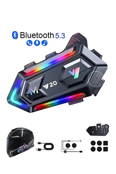 PREPARE Kask Kulaklık Bluetooth Kulaklık V-20p Bluetooth Motosiklet Kulaklık 5.3 Motosiklet Kulaklık