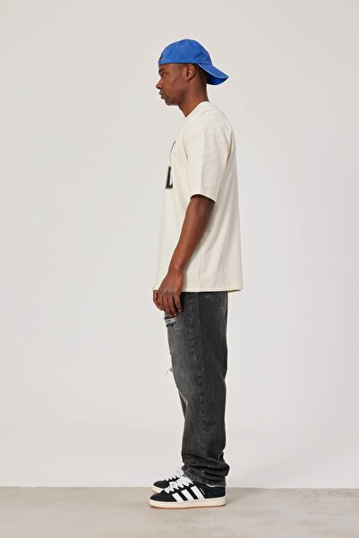 NOMARC Men's Not Mind Written Cream T-Shirt