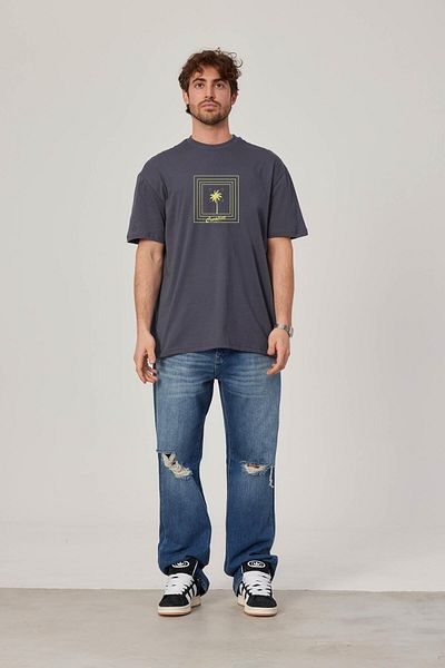 NOMARC Ανθρακί Δημιουργικό Γραπτό T-Shirt