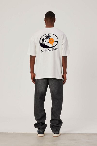 NOMARC Tricou alb Sun Seekers - Design cu litere