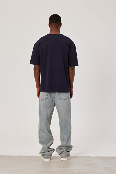 NOMARC Чоловіча футболка з принтом скелета серфера, синього кольору