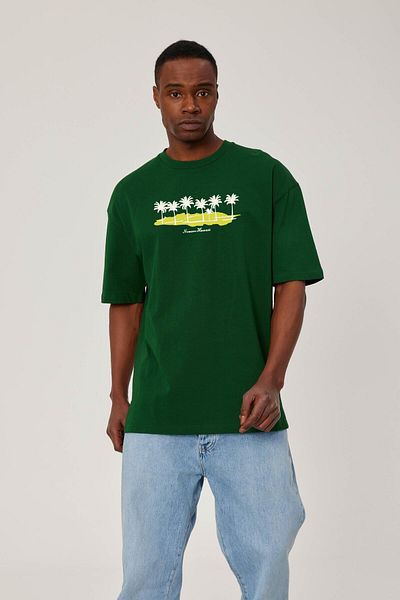 NOMARC Πράσινο T-Shirt - Χαβάης με στάμπα