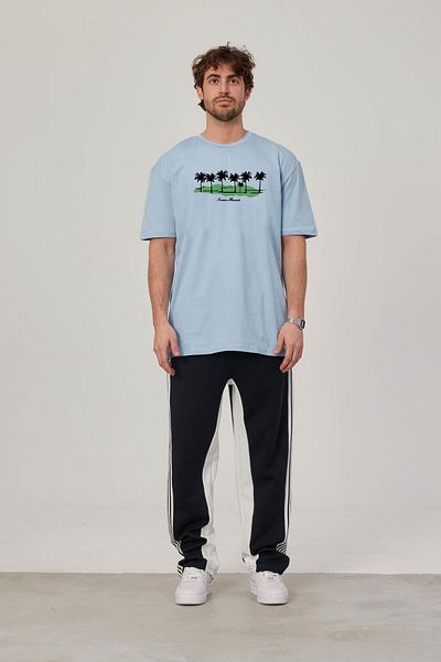 NOMARC Baby Blue Hawaii εμπριμέ μπλουζάκι